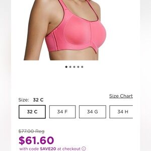 Dominique Bras: Zoe Pro Maximum Support Underwire Sports Bra 40F NEW with tags